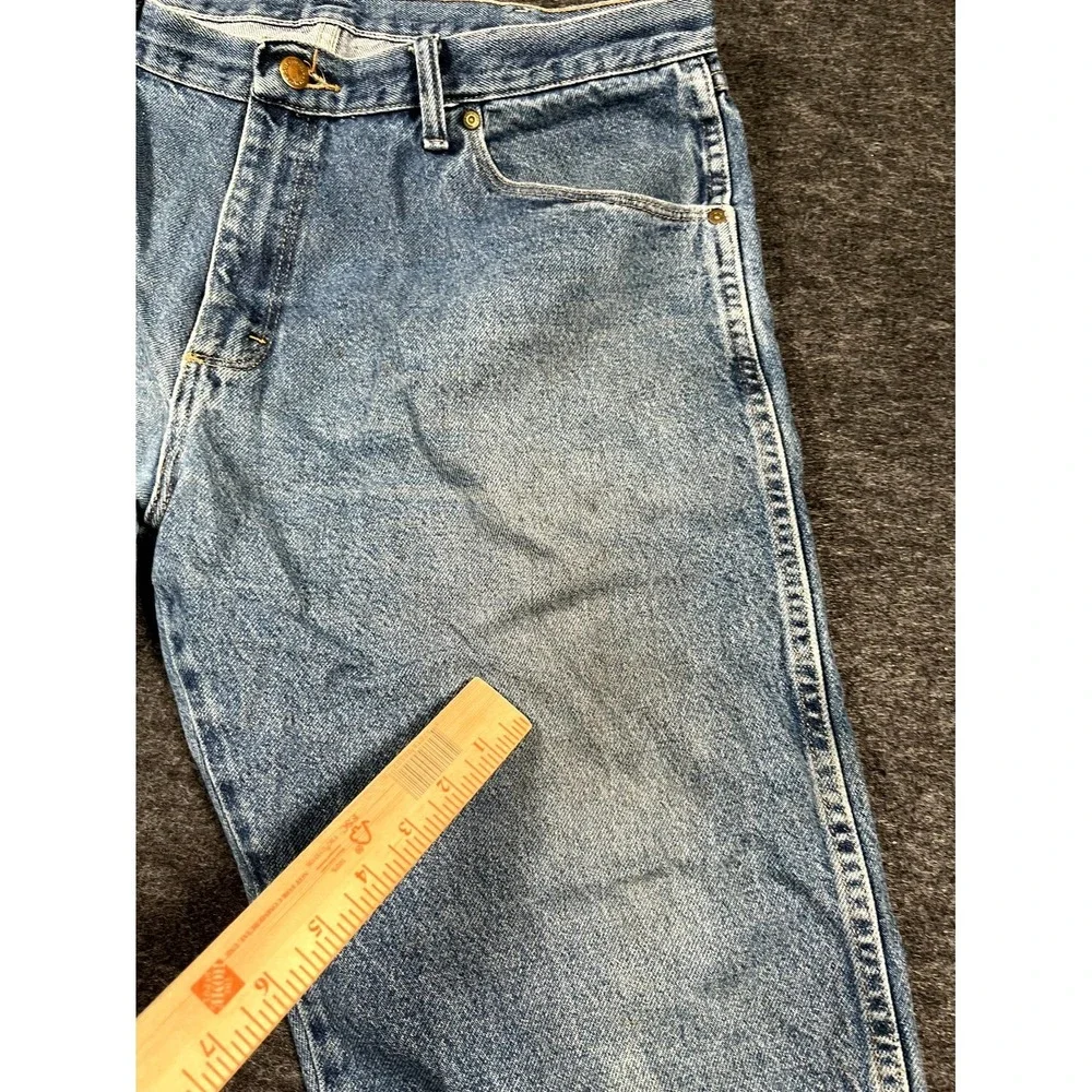 Wrangler Authentic Jeans Mens 38x29‎ Blue Denim Cotton Medium Wash Straight Leg